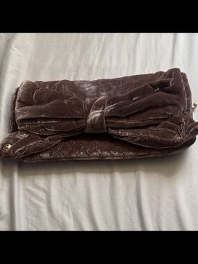 Juicy Couture Velvet Trim Tote with Coral Interior